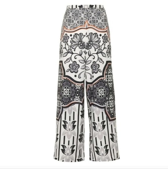 Topshop Pants - Topshop Tile floral satin wide leg pants
